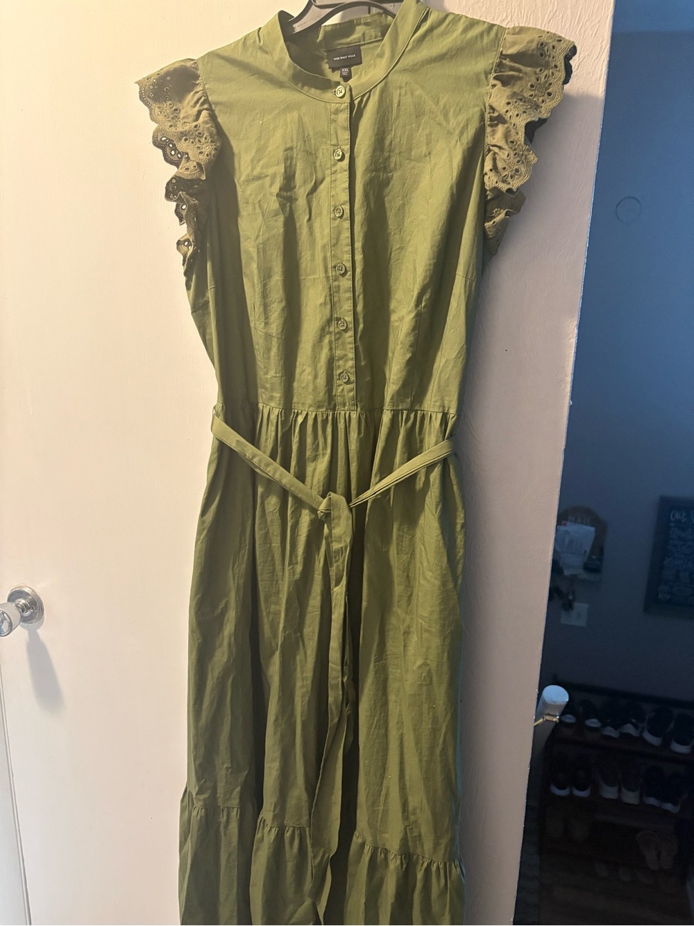 Who What Wear Olive Green Garment with Black Label
